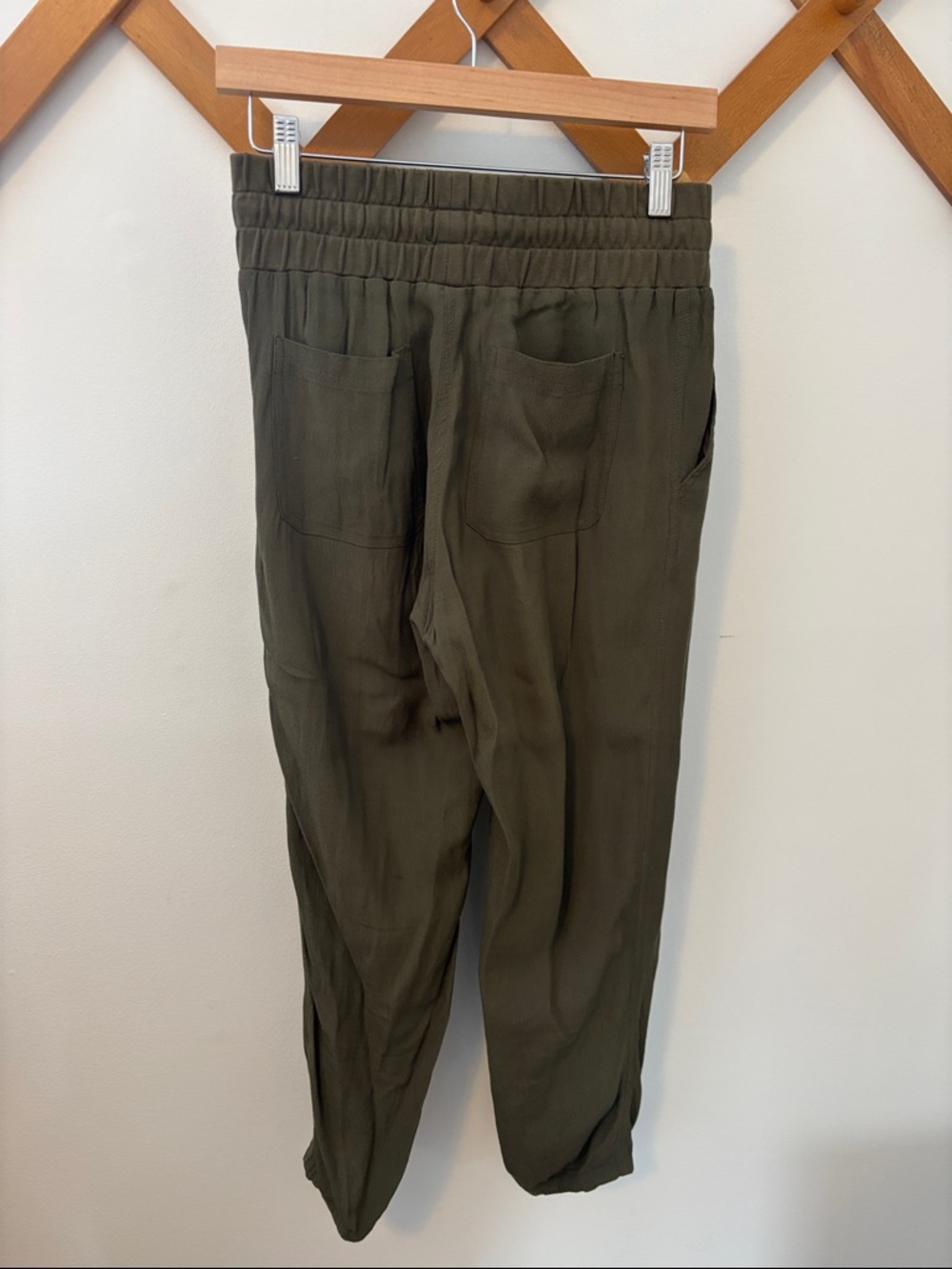Olive Drawstring Trouser Pants - Picture 5 of 5